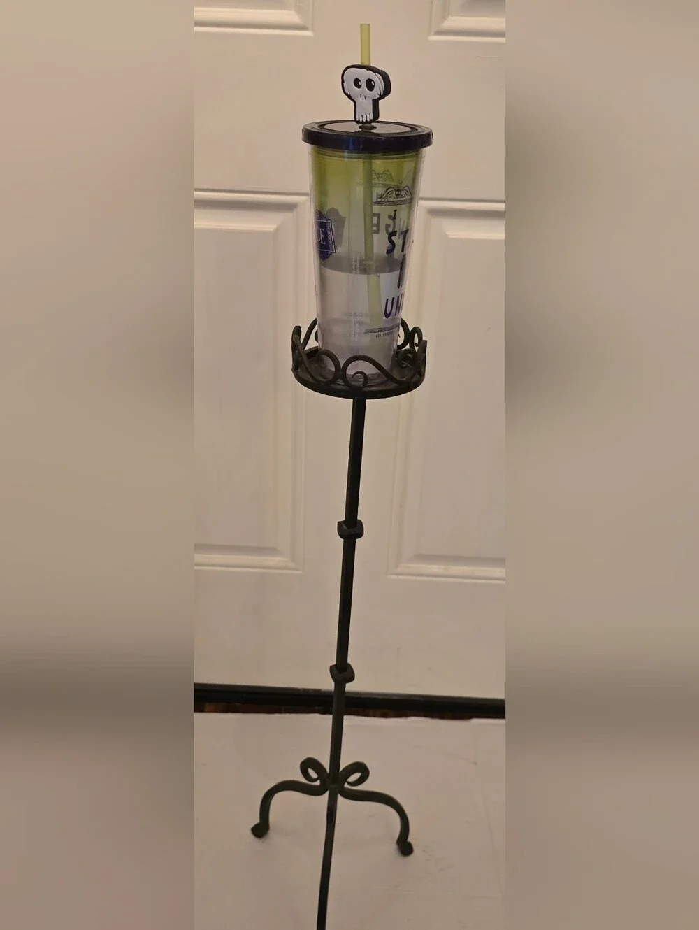 Candle Holder Pedestal Floor Pillar Vintage Metal 30 Inches Tall Cup Holder